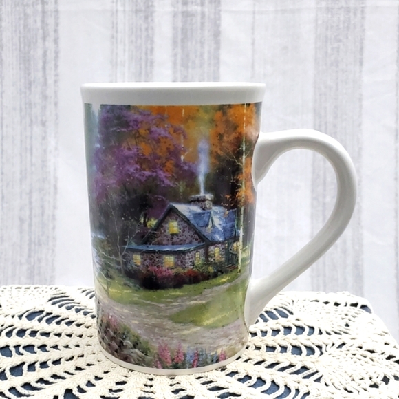 Thomas Kinkade Other - Thomas Kinkade Coffee Mug 2005 Springtime Country Cabin Cobblestone Bridge